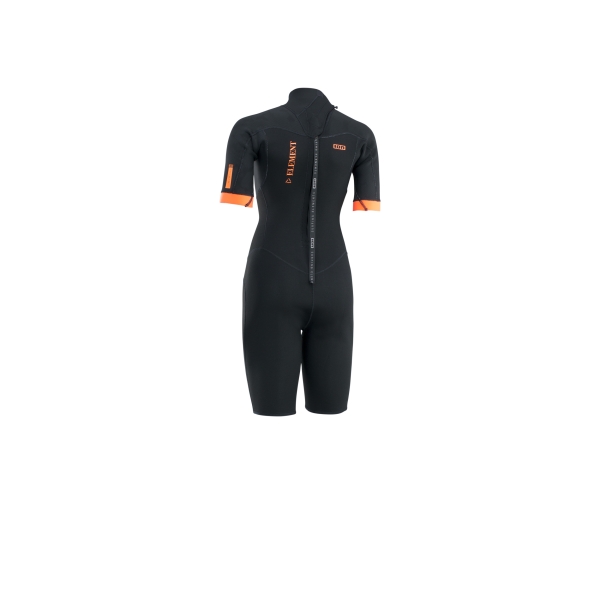 Produktbild ION Neoprenanzug Damen Element Shorty SS 2/2 BackZip Schwarz Ansicht hinten schräg